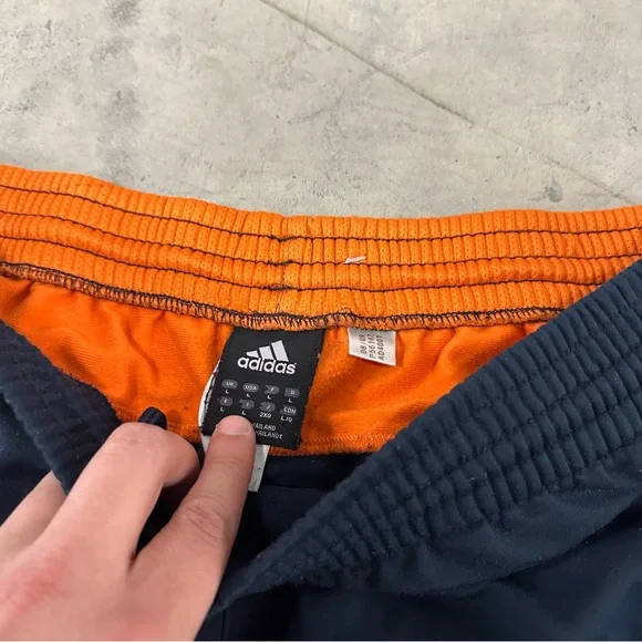 Vintage Y2K Adidas Mens Large Spell Out Striped Wide Leg Sweatpants Pants - Picture 5 of 13